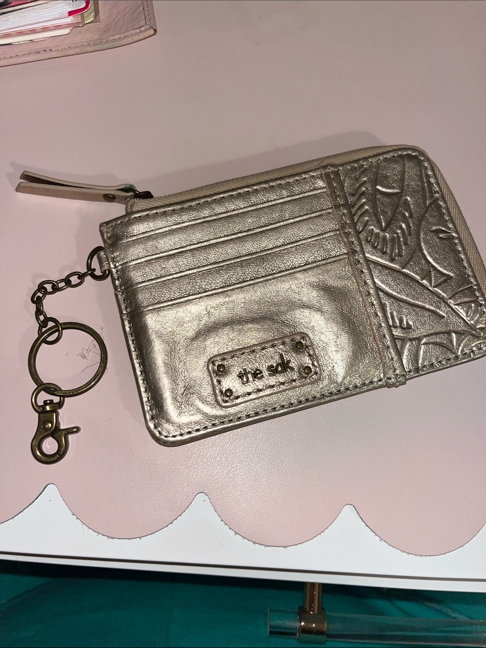 The Sak Iris Card Wallet Metallic Card Case with Keychain